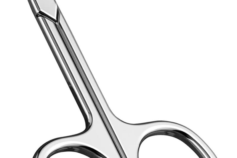 CGBE Manicure Scissors, Extra Fine Eyebrow Scissors for Grooming, Curved Blade Nail Scissors Precise Pointed Tip Grooming Kit for Eyebrow, Eyelash, Trim Nail and Dry Skin