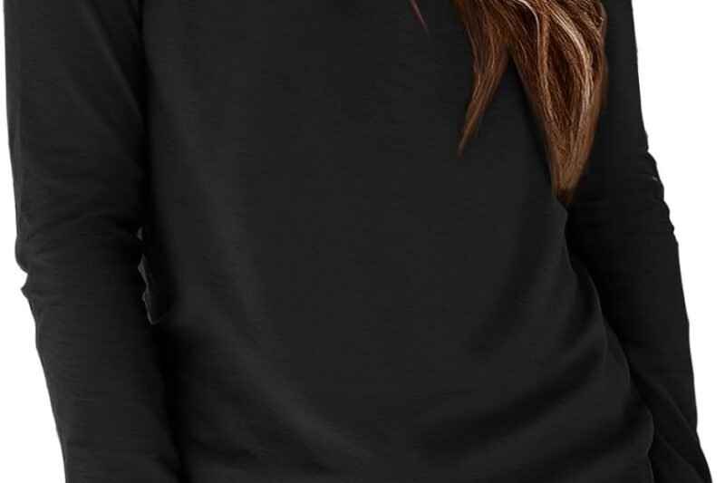 ATHMILE Womens Long Sleeve Shirts Basic Tee Fall Trendy Spring Top Business Casual Beach Vacation Workout 2025 Fashion