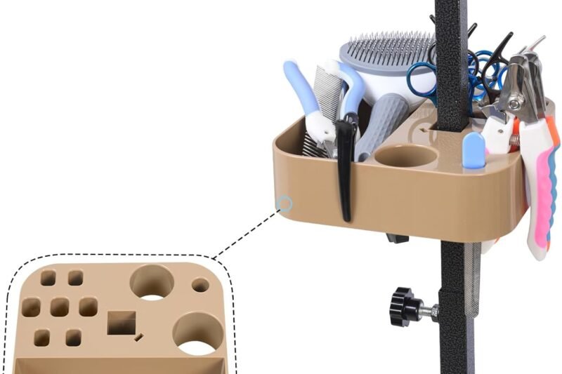 TopLove Adjustable Grooming Tool Organizer for Scissors, Brushes and Combs – Fits Most Beauty Arms