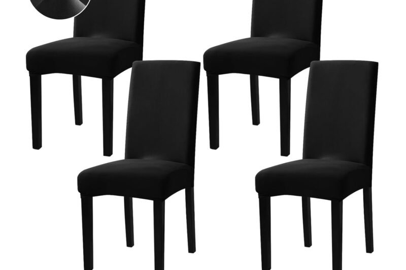 Dining Room Chair Covers – Stretch Kitchen/Dining Room Set of 4, Removable Washable Slipcovers for Home, Hotel, Banquet