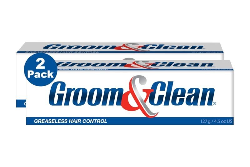 Groom & Clean Hair Styling Gel for Men, Medium All Day Hold, Non Greasy, No Buildup, Washes Out Easily, 4.5 Oz, Pack of 2