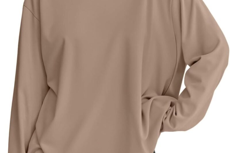 Trendy Queen Womens Oversized Long Sleeve T Shirts 2026 Basic Crewneck Tee Fall Tops Casual Workout Y2K Clothes