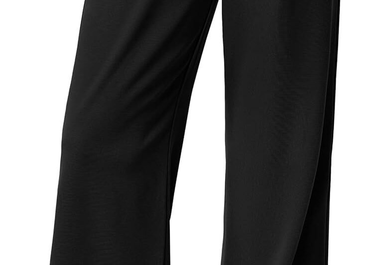 Ewedoos Wide Leg Pants Woman Stretchy Work Dress Pants Women Pull on Business Casual Slacks Trousers Fall Outfits 26″/28″
