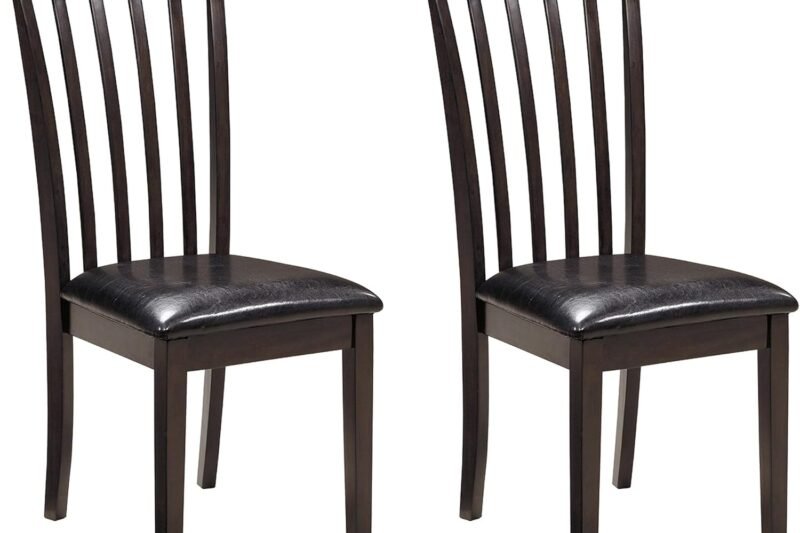Signature Design by Ashley Hammis Rake Back Dining Room Chair, Set of 2, Dark Brown