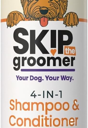 4-in-1 Dog Shampoo & Conditioner, Rosemary Mint, Cleans, Conditions, Detangles & Deodorizes, Natural, Vegan, Gentle Grooming for All Breeds & Coat Types 16 oz, Made in USA