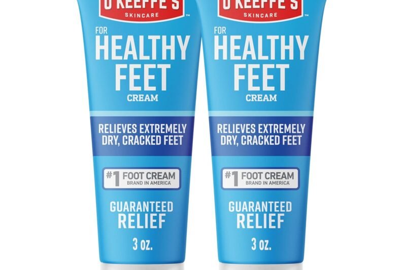 O’Keeffe’s for Healthy Feet Foot Cream – 3 oz Tube (2 Pack) – Guaranteed Relief for Extremely Cracked, Dry Feet, Repairing Skincare, Instantly Boosts and Retains Moisture Levels