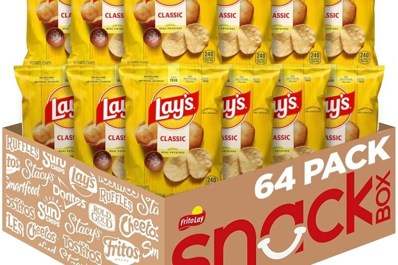 Lay’s Potato Chips, Classic, 1.5 Ounce (Pack of 64)